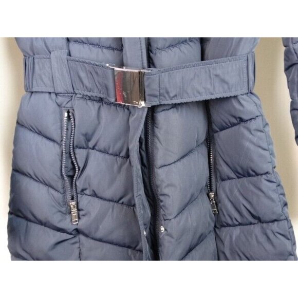 Tommy Hilfiger Women's Jacket Size Small Blue Puffer Puffy Faux Fur Hood Coat - Picture 4 of 13